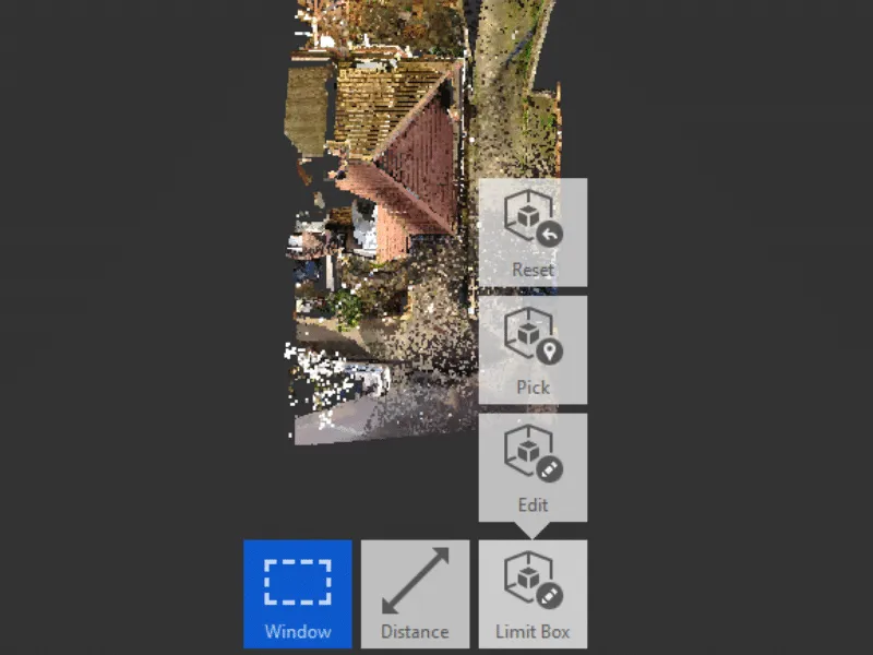 Autodesk ReCap toolbar with the limit box tool