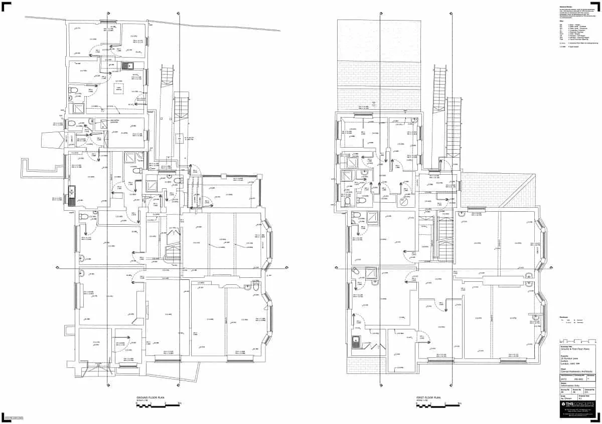 An example measured survey floor plan drawing.