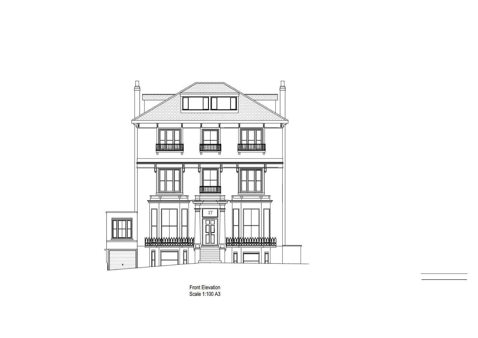 Holland Villa Park house elevation drawing