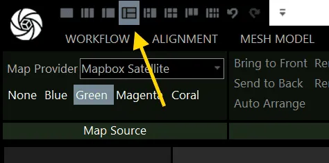 Reality capture screenshot - setting up layout