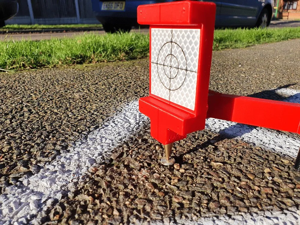 THSP75 with the reflective target set up over a survey nail