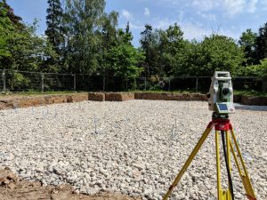 total station on building site