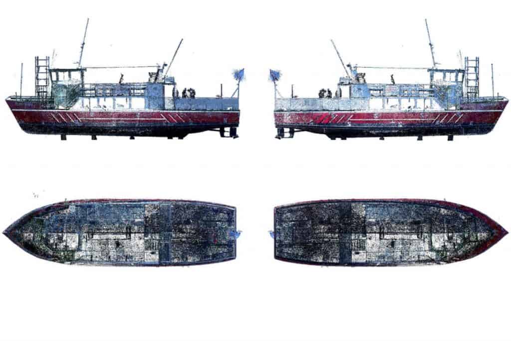 3D point cloud scan of a ship