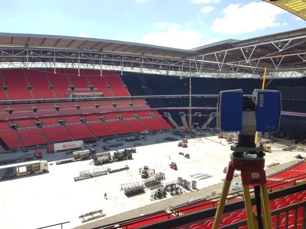 Measured survey with a 3D scanner at Wembley Stadium