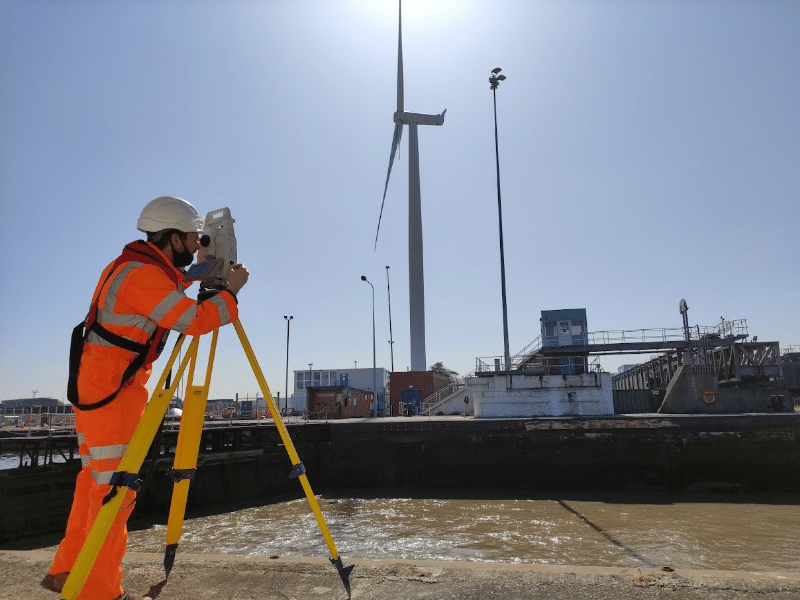 Monitoring survey in Tilbury Docks, Essex.