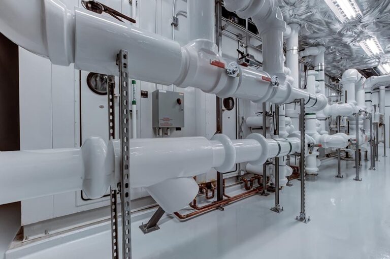 MEP pipes in a clean environment.